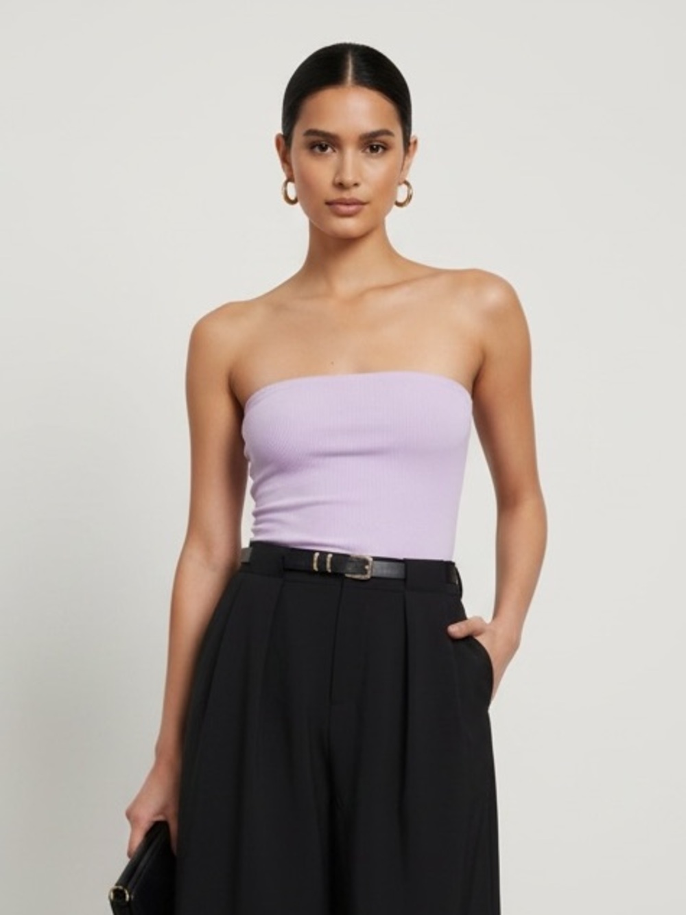 1363 • Lilac Rayon Blend Double Thick Ultra Soft Strapless Bandeau Top